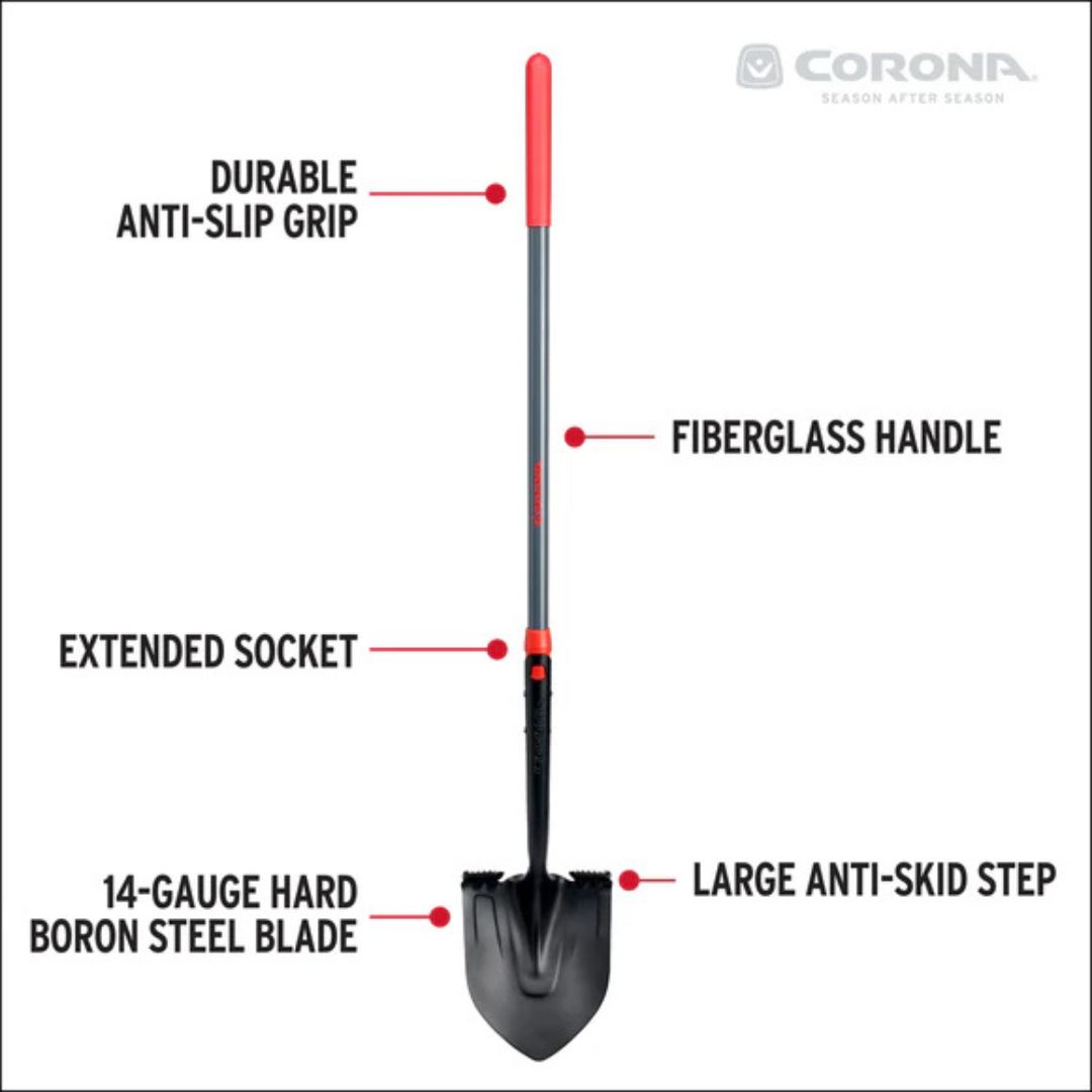 Round Point Boron Steel Shovel – Corona – 60″